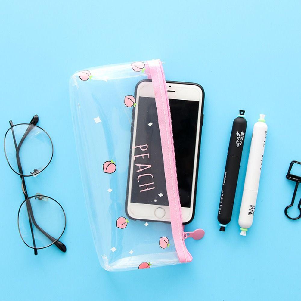 Waterproof Pencil Case Cute Stationery Storage Bag Durable Transparent Pencil Bag  School Supplies