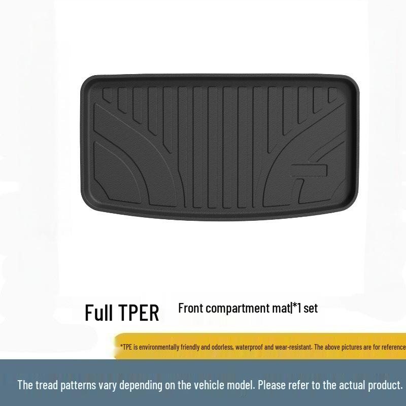 Ideal i8 Car Floor Mats Set - Black/Orange TPE, Fits 25 Models, Includes Trunk Mat.