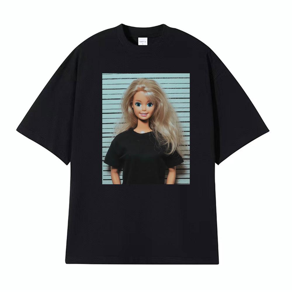 Mugshot Doll Meme Crying Happy Expression Doll Humor Print Tshirts Unisex Women Summer Fashion T Shirt High Quality Loose T Shirts