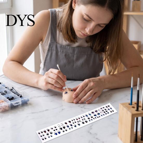 DIY Soft Clay Craft Supplies Eye Stickers for Dolls, Water Transfer Decals, Multi Size Anime Decorative Crafts Realistic Colorful Eyes Crafting