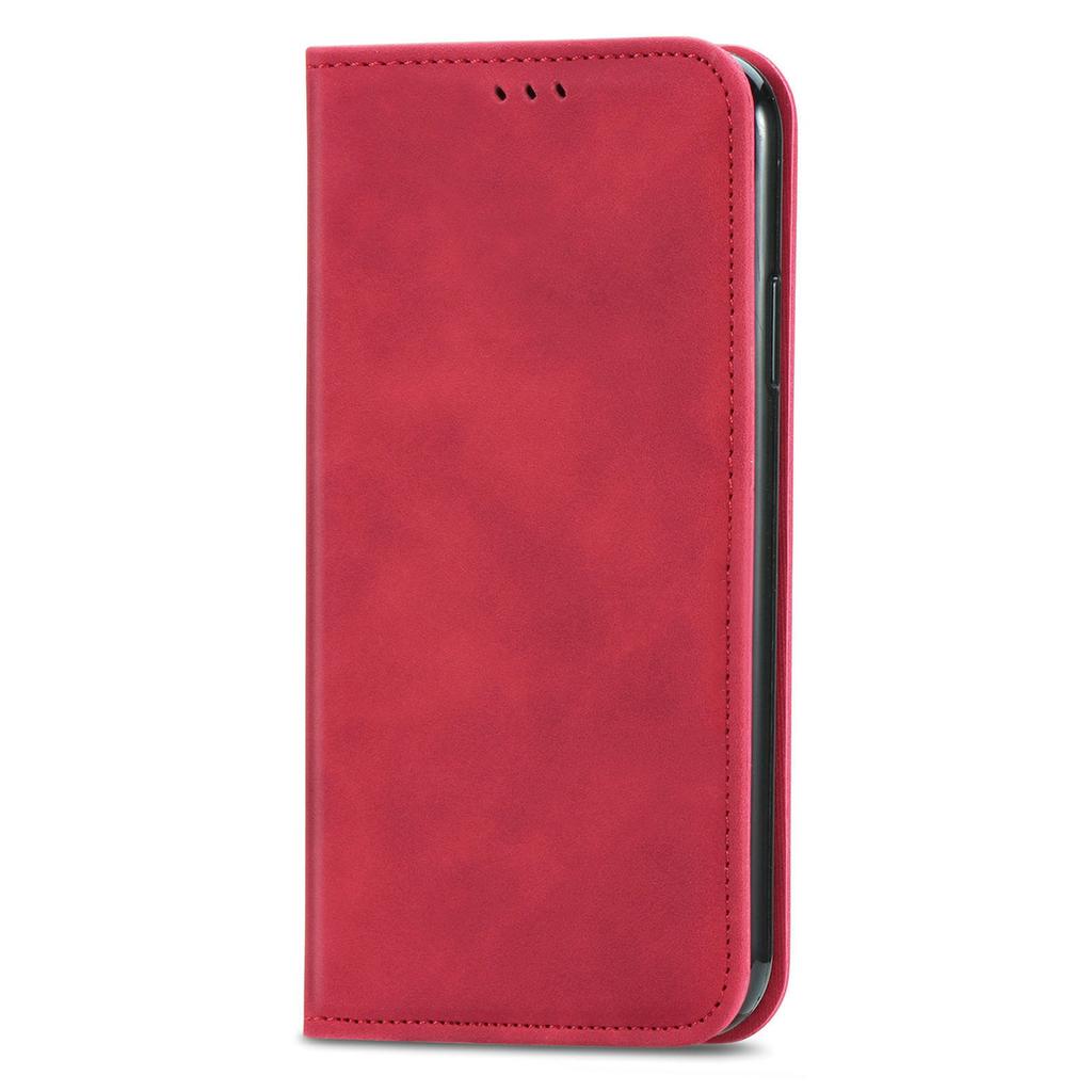 For Samsung Galaxy A25 5G (Global) (161.0 X 76.5 X 8.3mm) Case Skin Touch Feeling Card Slot Leather Phone Cover Stand Magnetic Absorption