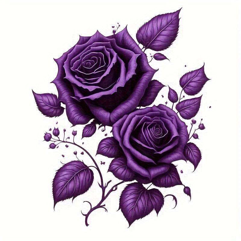

Enchanting Purple Rose Car Decal, Elegant PVC Floral Vehicle Decoration, Adhesive Accent for Auto Body, Windows, and Laptops