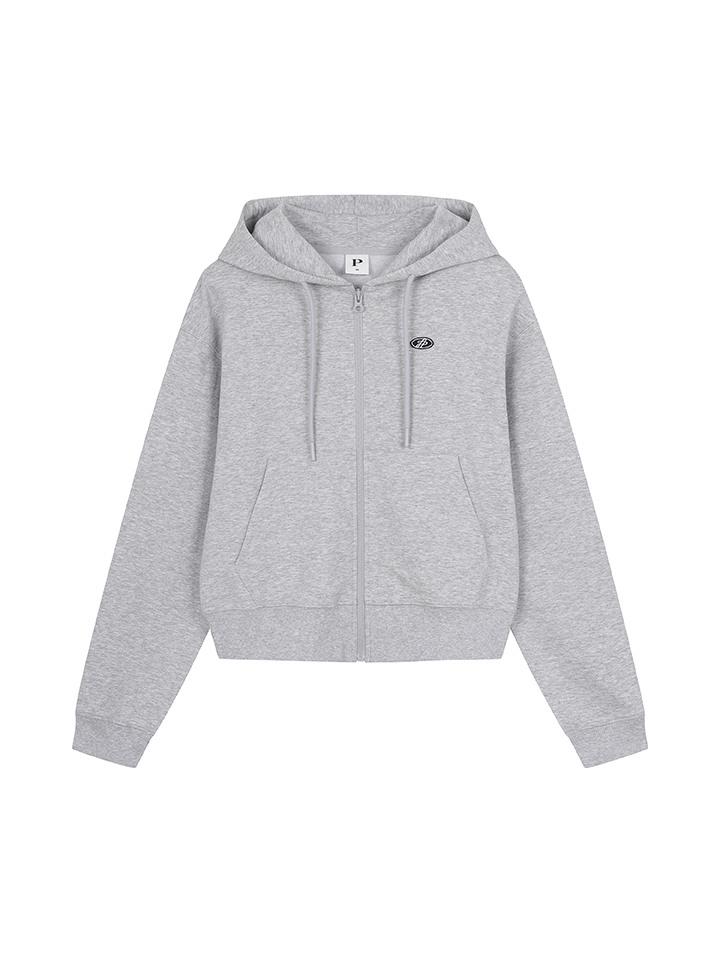 Polhaem Women'S) Cool Terry Crop Embroidered Zip-Up Hoodie_Phf2Tc2210