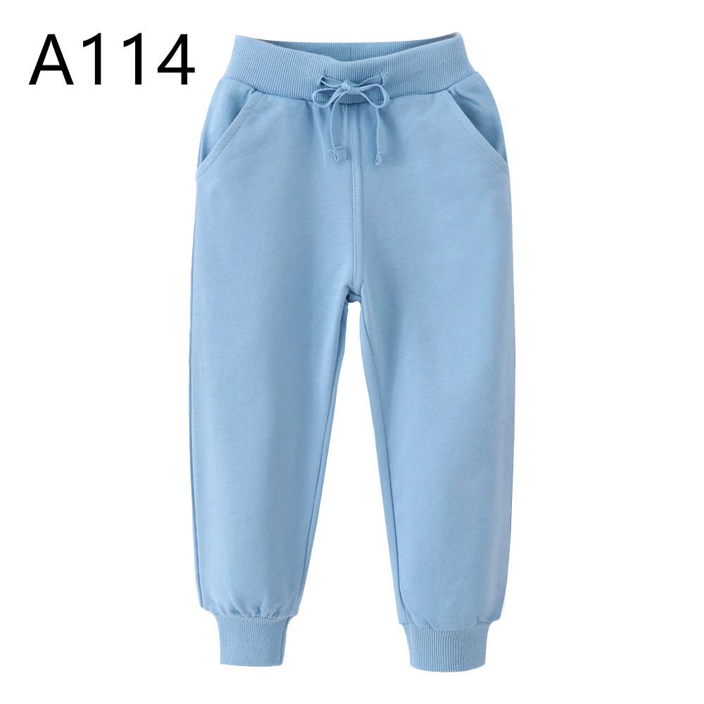 Autumn/Winter Solid Color Kids' Terry Sweatpants: European & American Style for Boys, Small/Medium.
