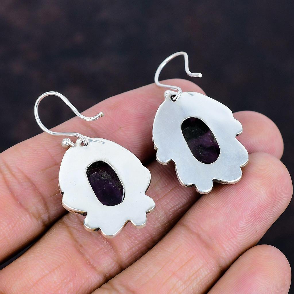 Star Amethyst Earrings Amazing Silver Jewelry Real Gemstone Handmade Earring 925 Sterling Silver Earring Latest Design Jewelry Gifts for Her