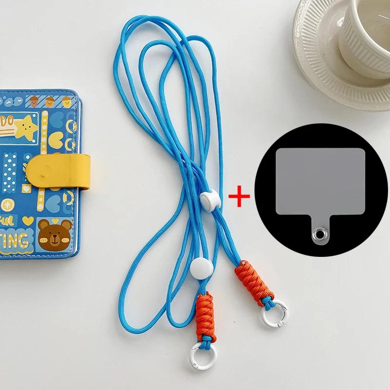 Lanyard Cross-body Shoulder Straps Keychain Key Ring Adjustable Braided Rope with Replacement Patch for Mobile Phone Accessorie