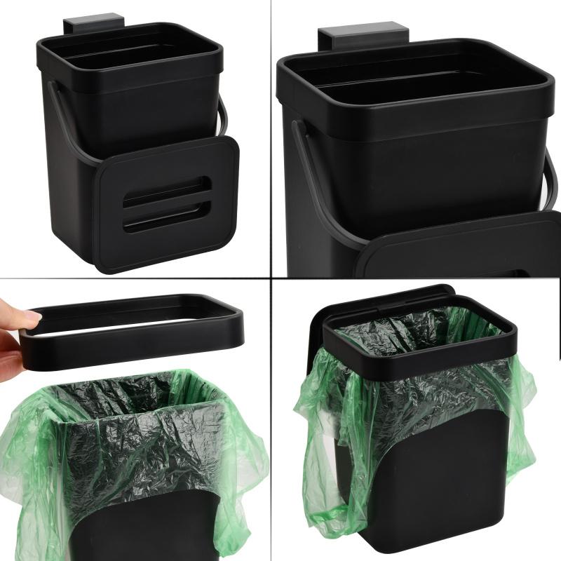 Space-Saving Quiet-Close Trash Can - 3L, Eco-Friendly Sealed Bin For Kitchen & Office, No Electricity Needed