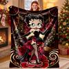 Betty Boop Art Pattern Blanket for Home Decoration, Bed, Sofa, Car Travel, Camping, Suitable for All Seasons, Birthday Christmas Gift