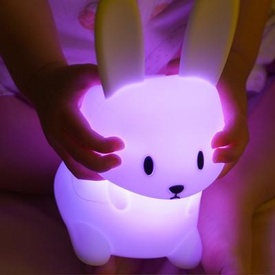 Cute LED Night Light Silicone Rabbit Touch Sensor Lamp Animal Light Bedroom Decor Gift for Kid Baby Child Table Lamp Home