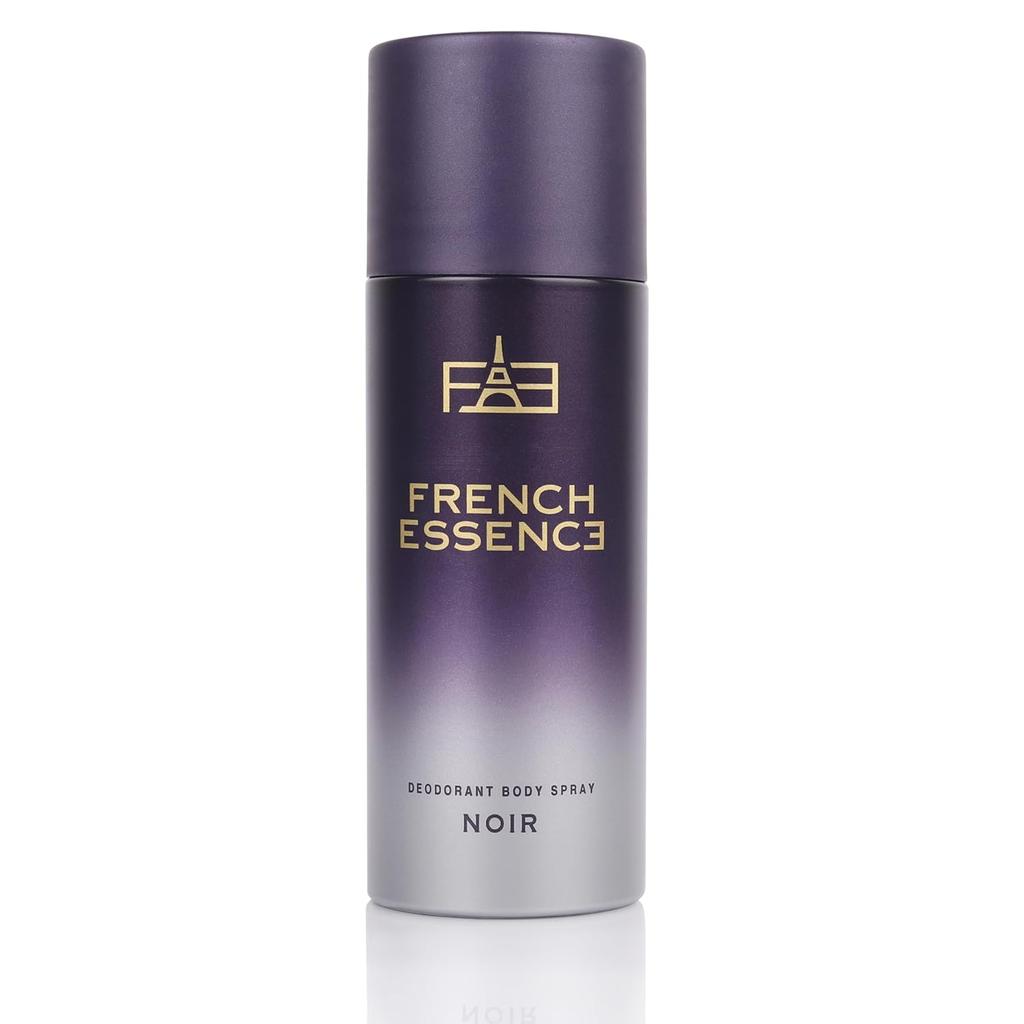 French Essence Noir Deodorant Body Spray For Men Pack Of 2 X 150ml - 5.07 Fl.oz. Each