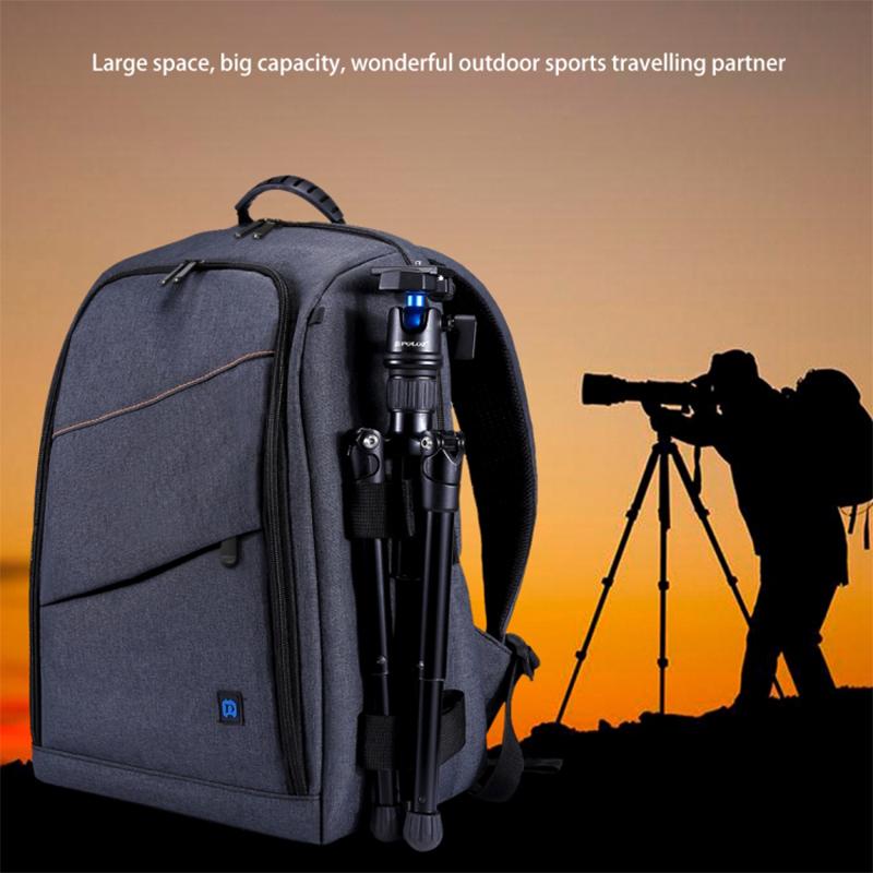 PULUZ Camera Backpack Waterproof Shockproof Camera Bag for DSLR SLR Cameras