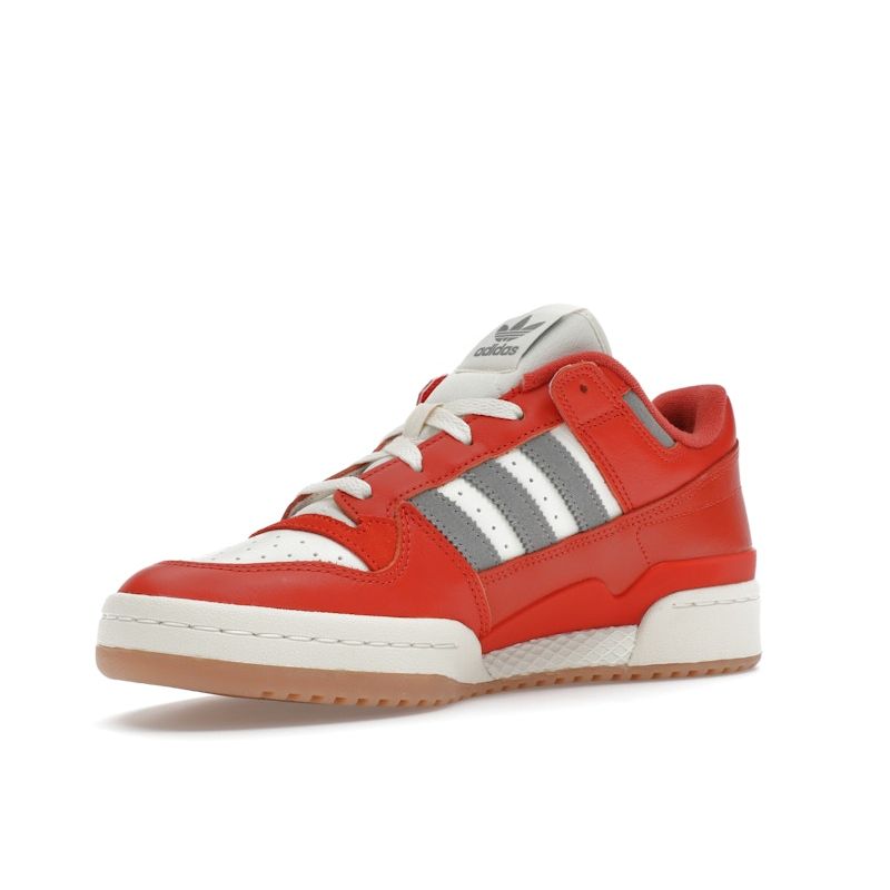 Adidas Forum Low Gebraucht Rot Gummi Herren Sneaker Anthrazit-Solid-Grau Off-White FZ6273