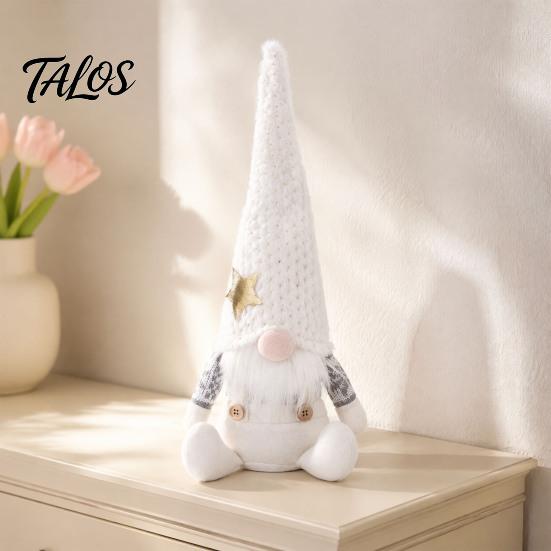 Cozy Festive Indoor Ornament Set Christmas Knit Gnome Plush, Nordic Forest Elf Faceless Doll Figurine Decorative Stuffed Dolls for Shelf, Soft Holiday