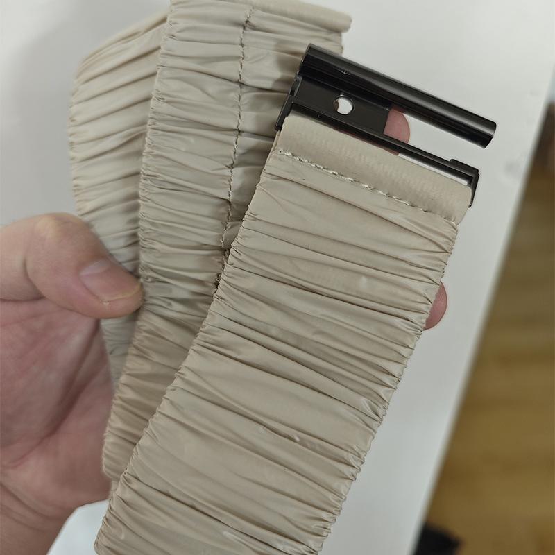 Down Fabric Smooth Elastic Belt, Pleated Elastic Waist Seal, Women's Wide Hundred with Down Waist