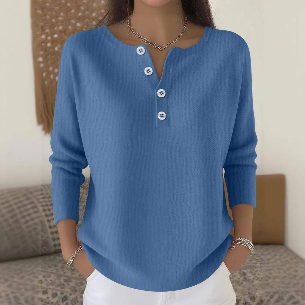 Women's Fashion Long Sleeve Christmas Snowflake Print Top Elegant Casual Top