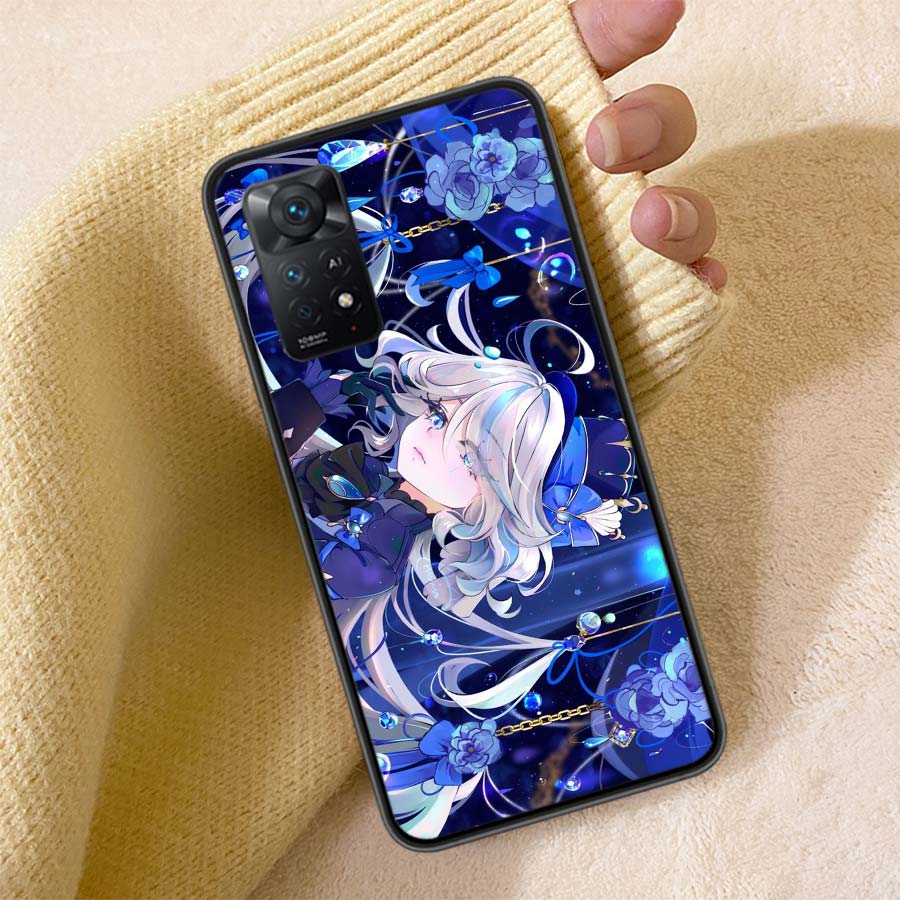 Cute Furina Genshin Impact Phone Case For Redmi Note 13 14 15 Pro Plus 12 13C 12C 15C 9 10 10C 9T 9C 9A TPU Soft Cover Clear Cel