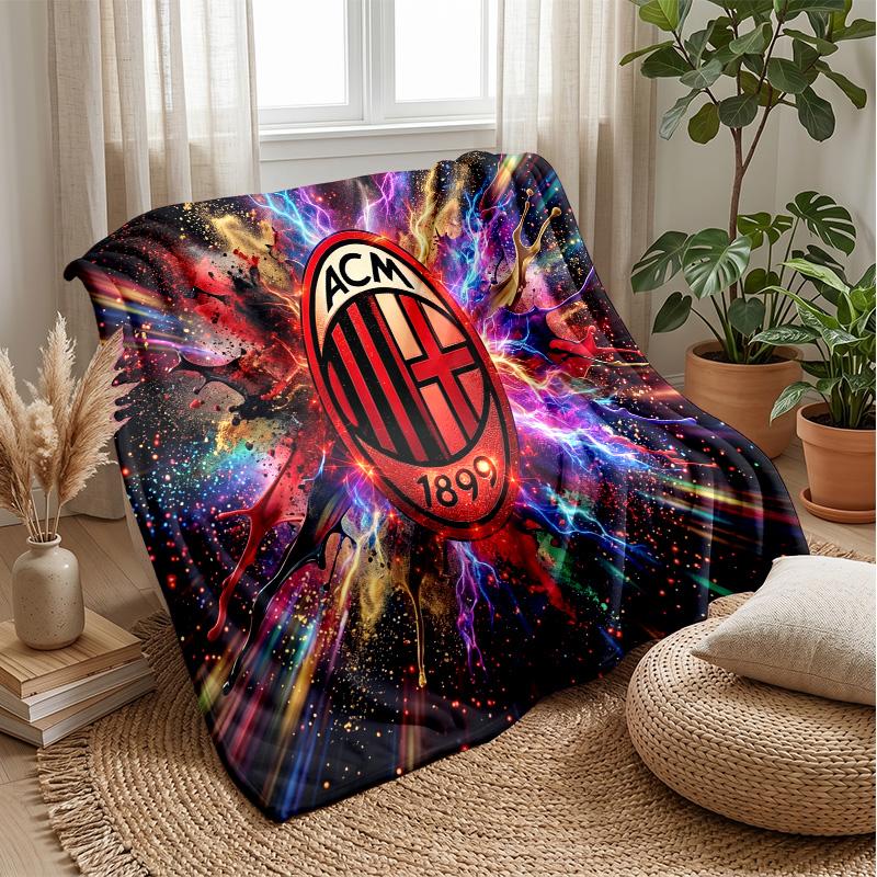 AC Milan Theme blanket Soft Flannel Blanket Plush Throw Blanket Cozy Sofa Bed Blanket for Home Decor