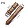 Bamboo Pattern PU Leather Watch Band, Non-Genuine Leather, Available in Sizes 16-24mm.