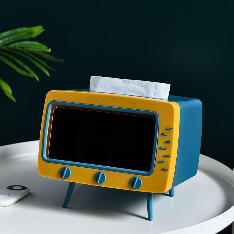 Nordic TV Tissue Box & Mobile Holder - Multifunctional Living Room Shelf