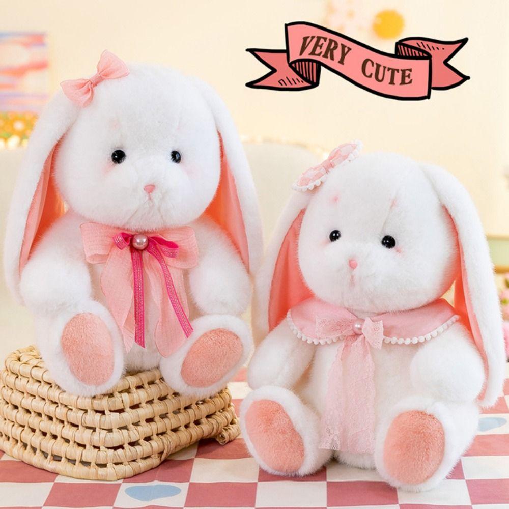 Pink Rabbit Holland Lop Plush Toy Long Ear Stuffed Animals Plush Toy Bunny Plushies Doll Birthday