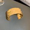 Personality Stainless Steel Irregular Glossy Liquid Metal Wide Opening Bangles Arm Ring for Women High Quality Designer Jewelry