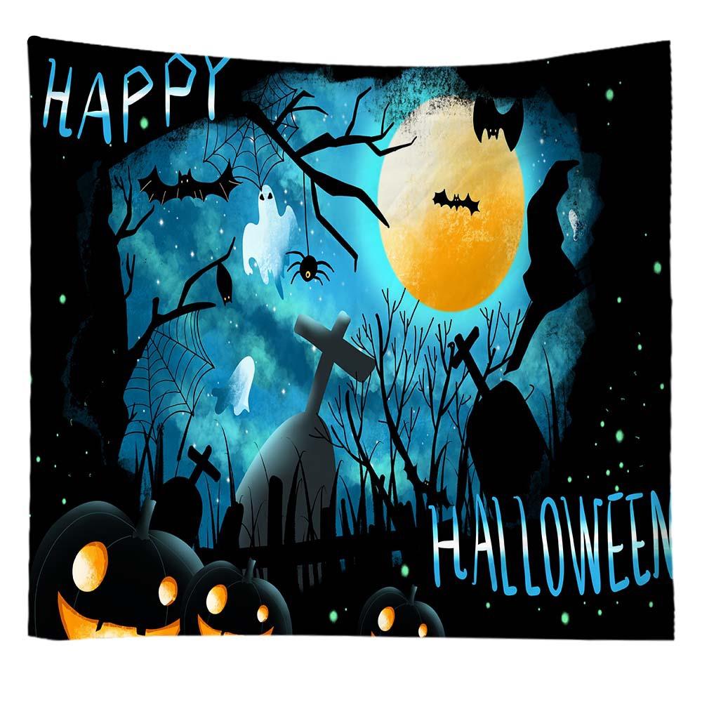 Home decoration halloween ghost print tapestry wall hanging European and American ins halloween decoration 230x180cm tapiz
