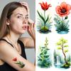 9 Sheets Temporary Tattoos for Men Women Colorful Flower Plant Fake Tattoos Waterproof Body Art Arm Disposable Tattoo Stickers