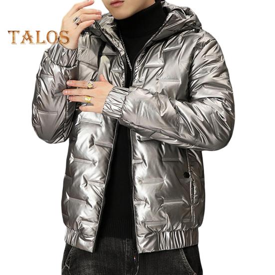 

Мужская зимняя куртка из хлопка, парка, ветрозащитное толстое теплое пальто, модная однотонная повседневная верхняя одежда с длинным рукавом для холодной погоды XL серый