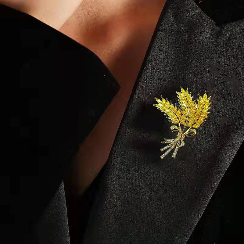 Goldene Ähre Brosche High-End Nische Corsage Temperament Vielseitig Bouquet Anzug Mantel Anstecknadel
