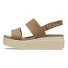 Crocs Brooklyn Thick Sole Wedge Sport Sandals Women Sandals Brown White 206453-2YI
