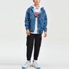 Li-Ning Wade Series Loose-Fit Washed Denim Hooded Jacket Men Outerwear Denim-Blue AJDR241-4