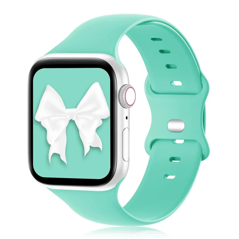 Sport Straps For Apple Watch Band 44mm 40mm 49mm 45mm 41mm 38/42mm Correa Silicone Bracelet iWatch Ultra 2 Series 9 8 7 6 5 3 SE