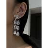 Luxury Commute Bow Drop Zirconia Full Diamond Earrings Long Dangle Earrings for Women