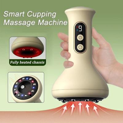 Intelligente Schröpfmassage-Maschine 9 Stufen Vakuumsaugbecher USB Wiederaufladbar für Heiße Kompresse Arm- und Beinmassage Handheld Schaben