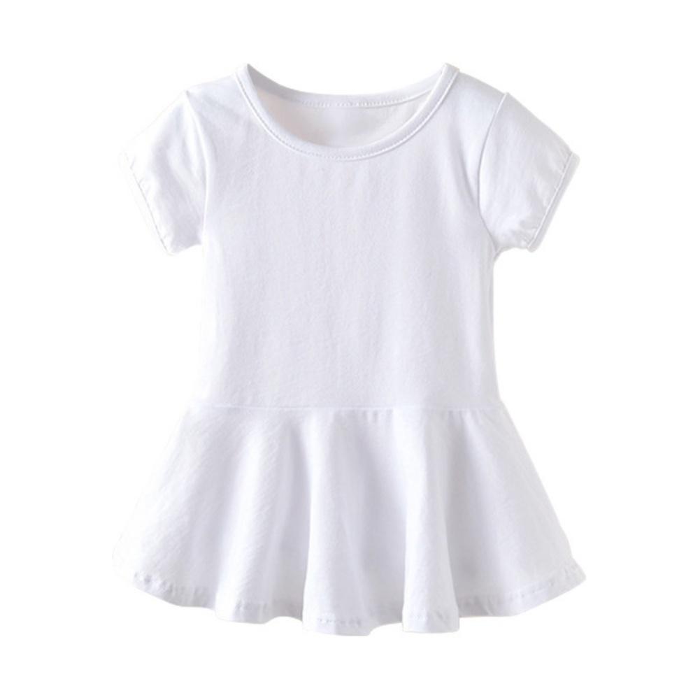 Ensfarget jentekjole Førskolekortermet kjole Skateboardkjole