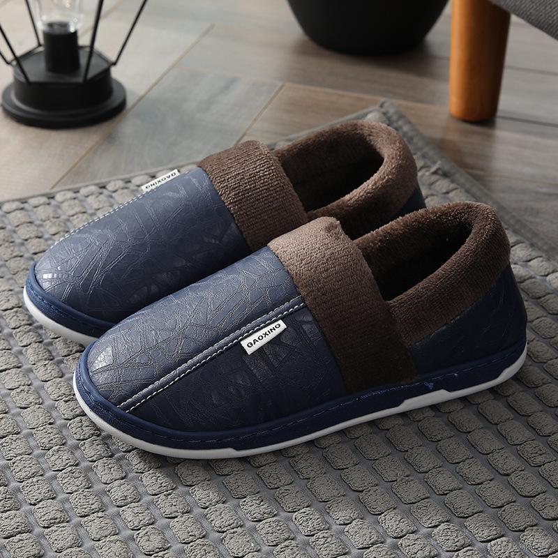 Cotton Slippers Down Couple Autumn and Winter Bag Heel Cotton Slippers Indoor Cotton Shoes Home Use Thickened Warm