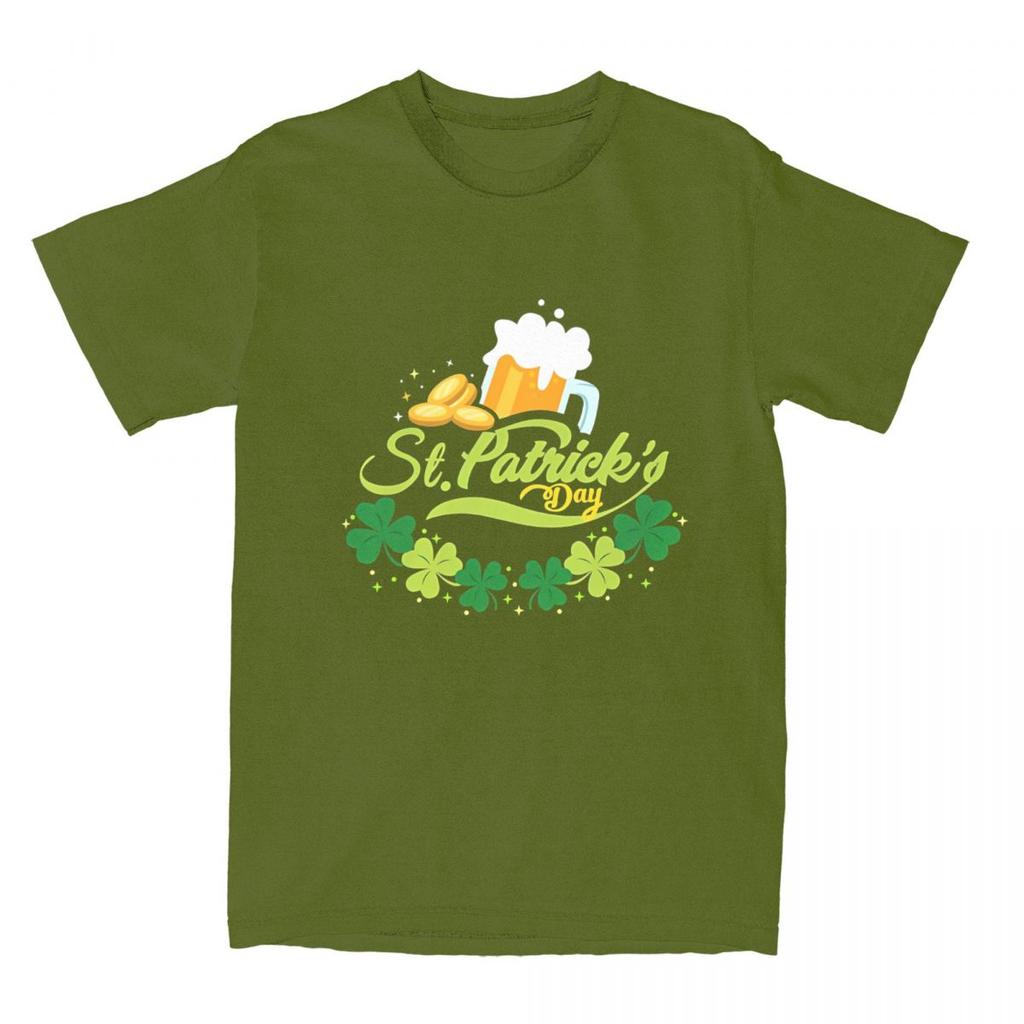 St Patricks Day T Shirt Summer Beer Classic T Shirts Cotton Harajuku Tshirt For Men Short-Sleeved Casual Tees