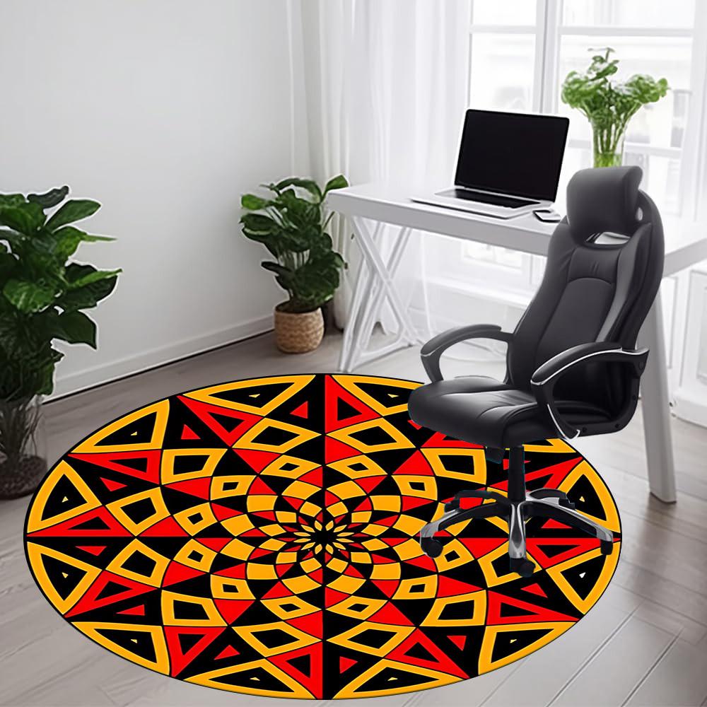 1pc mandala pattern Office Round Area Rug, Indoor Mat Suitable ForOffice, Under Office Chairs Bedroom Living Room Home Decor, Room Deco D043