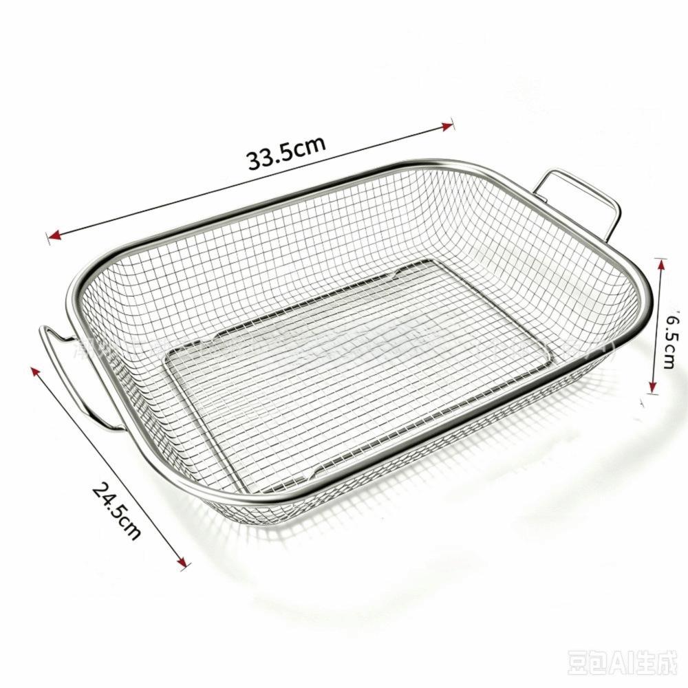 Rectangular Shape Barbecue Basket Stainless Steel Grilling Tray BBQ Grill Basket  Barbecue Cooking