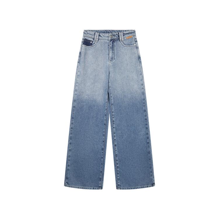 ELLE French Gradient Fashion Design Loose Versatile Slimming Casual Straight Leg Jeans Women Bottoms EQ53356