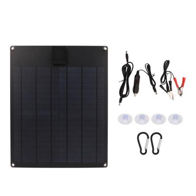 פאנל סולארי 20W 5V 12V פלט כפול מונוקריסטלי ערכת מטען מצברים לפאנל מחולל חשמל עבור