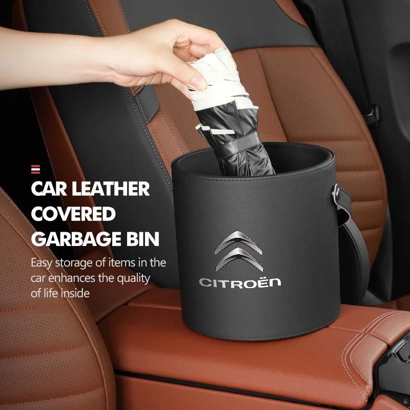 Car Trash Bin Garbage Holder Drink Snack Umbrella Storage Bucket For Citroen C4 C3 C5 C1 C2 C6 VTS C4L DS3 DS4 DS5 Grand JK6