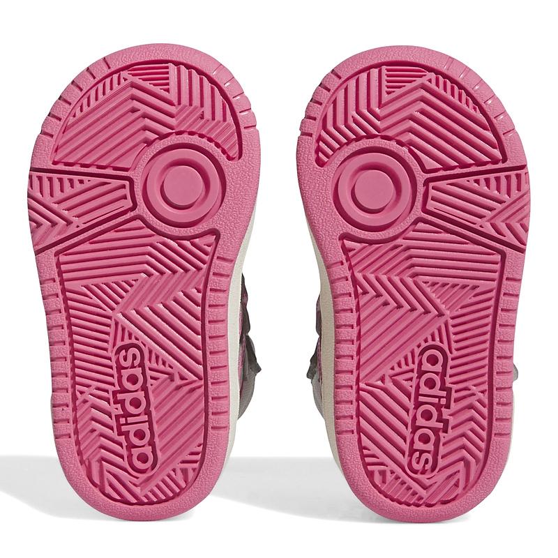 Adidas Neo Hoops Mid 3.0 Non-Slip Wear-Resistant Breathable High-Top Walking Shoes Baby Shoes Gray Pink IF7756