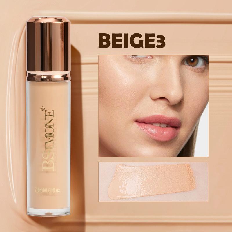 Bsimone Face Liquid Foundation Base Full Coverage Oil-Control Long Wear Smooth Lightweight Natural Cover Waterproof Matte