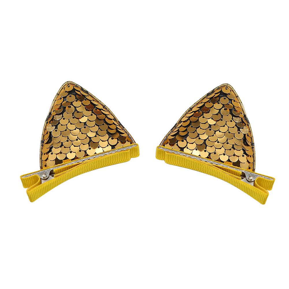 

2 шт. Блестящие заколки для волос в виде кошачьих ушек для девочек, заколки для волос с пайетками на кошачью тематику, детские заколки-зажимы для волос с животными, аксессуары для костюмной вечеринки для детей