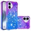 Applicable to iPhone16E two-color mobile phone case Samsung A56 four corners anti-drop gradual change color quicksand case Redmi Note14