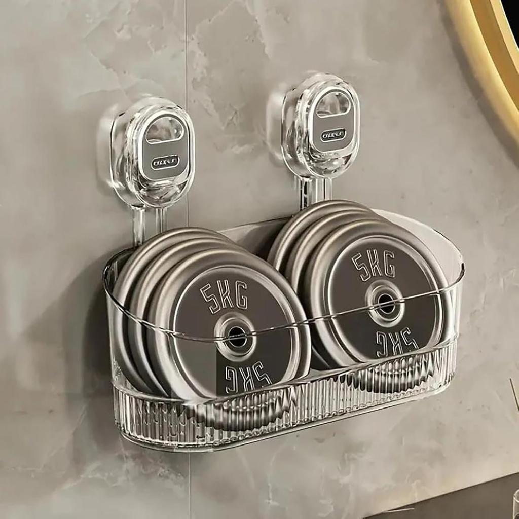 Badezimmer-Aufbewahrungsbox mit Saugnapf ohne Bohren, große Kapazität und starke Tragfähigkeit