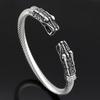Solid Titanium Steel Viking Dragon Head Men's Bangle Bracelet