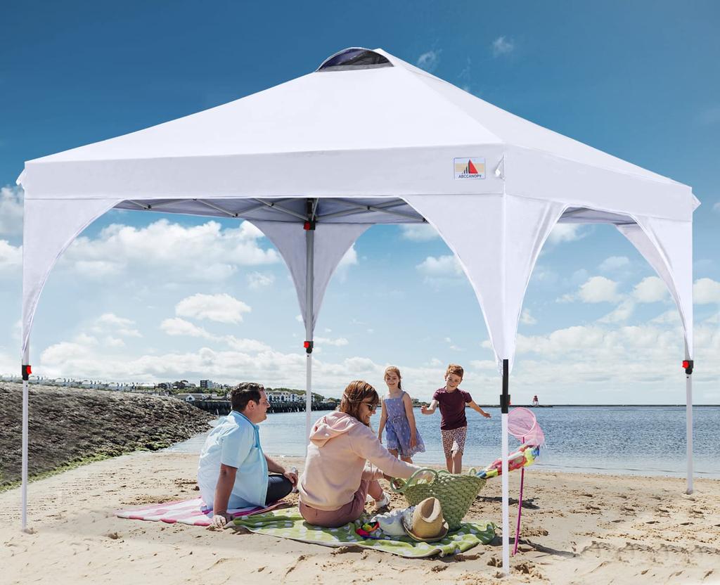 ABCCANOPY Cort cu prelată One Touch, 3 niveluri de reglare Ventilatie Tavan în aer liber Cort cu prelată mare ușoară cu sac cu rotile Protecție termică la presiune mare a apei