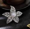 Fashion Shiny Hollowed Out Leaves Brooch For Women Elegant Unique Corsage Exquisite Pins Clothing Accessories Gifts